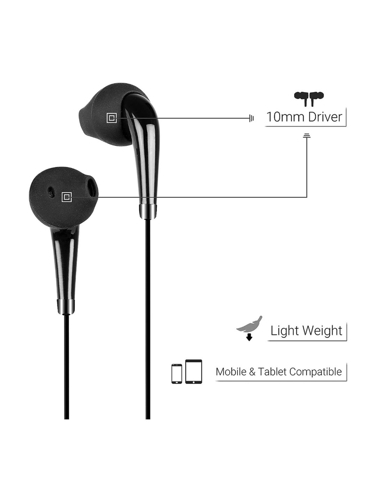 Zebronics Zeb-Calyx 3.5mm In The Ear Wired Earphone (Black)