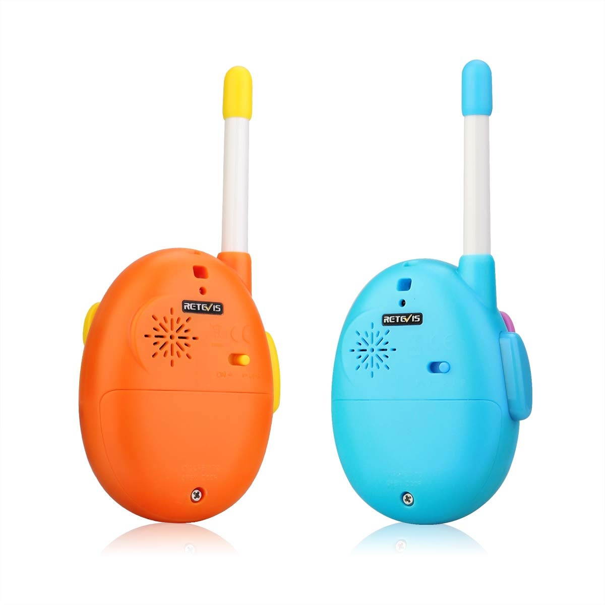 Retevis 2PCS RB16 Toy Walkie Talkie 1 Channel Two Color PMR PMR446 Cartoon Style Two-Way Radio Festival Gift US Frequency 1CH