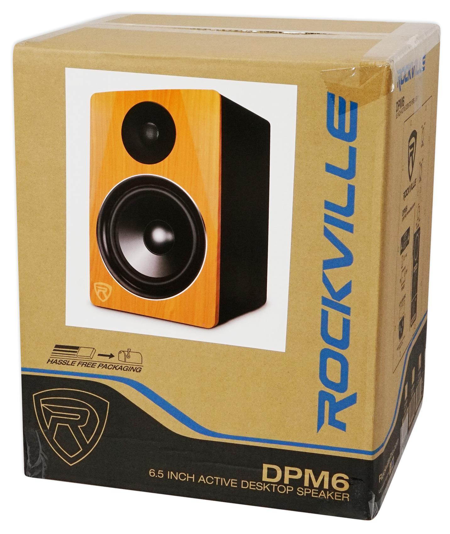 2) Rockville DPM6C 6.5" 420w Active Studio Monitors+Stands+Headphones+Mic+Shield