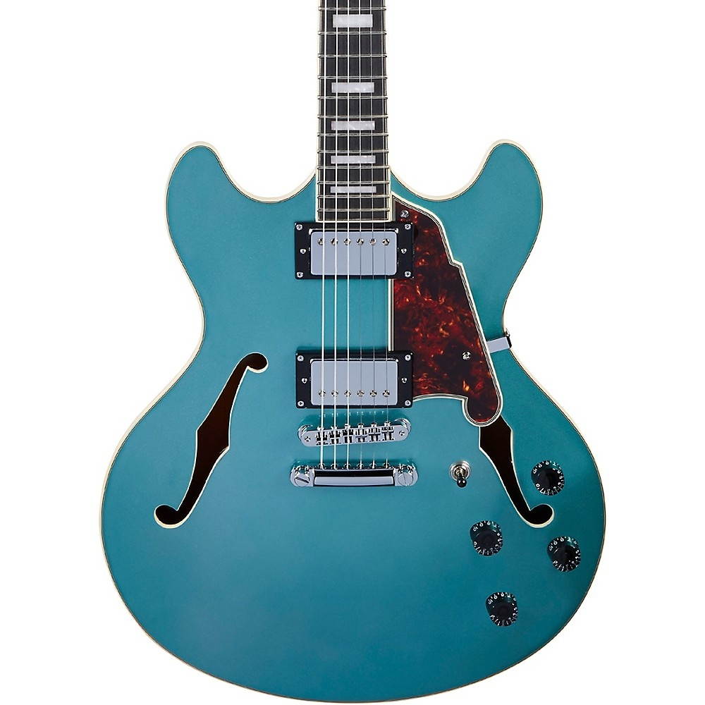 D'Angelico Premier DC Semi-Hollow Electric Guitar with Stopbar Tailpiece Ocean Turquoise
