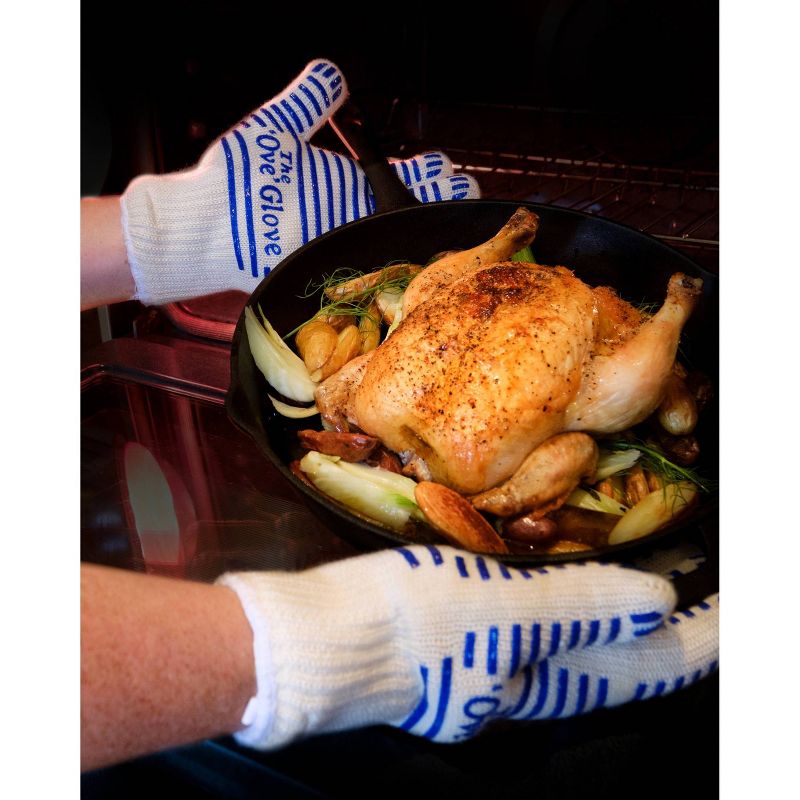 2pk Oven Mitt White/Blue - The 'Ove' Glove