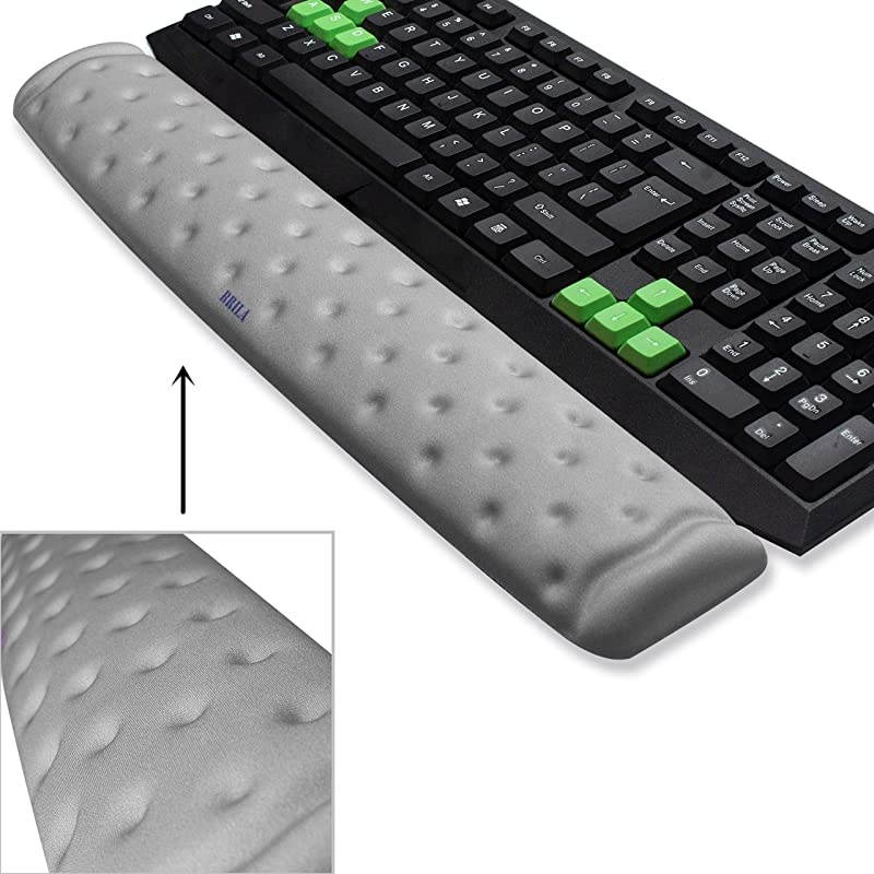 Memory Foam Mouse & Keyboard Wrist Rest Support Pad Cushion Set for Computer, Laptop, Office Work, PC Gaming - Massage Holes Design - Easy Typing Wrist Pain Relief (Aquamarine Bundle)