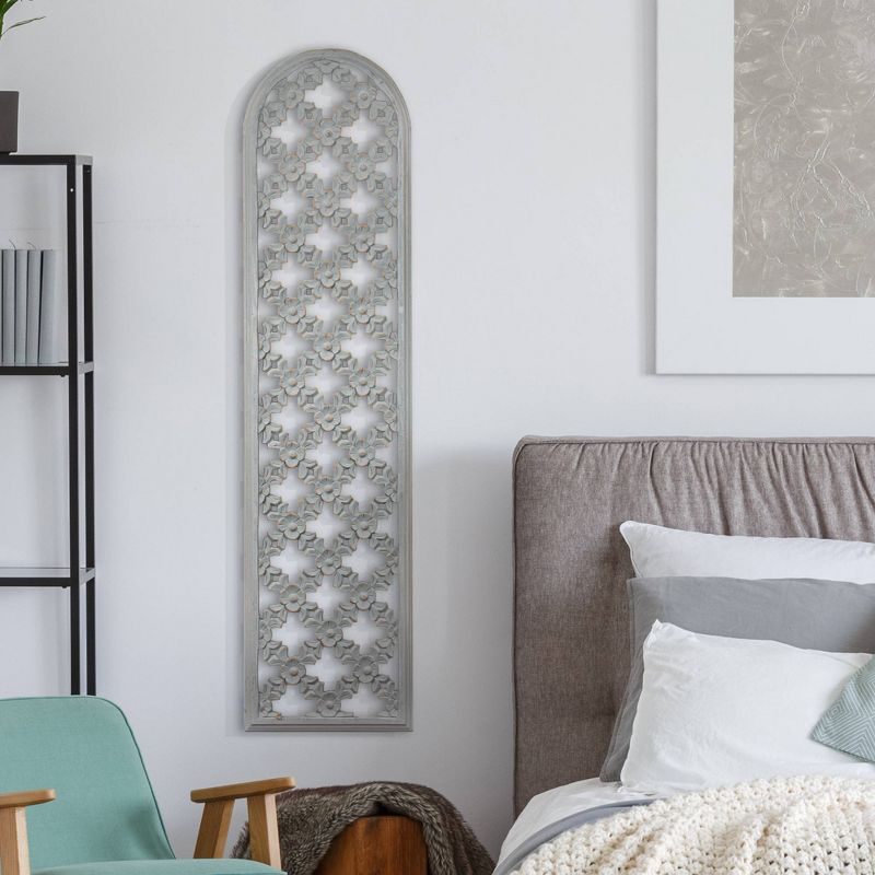 Carved Wood Medallion Wall Art Gray - Crystal Art Gallery