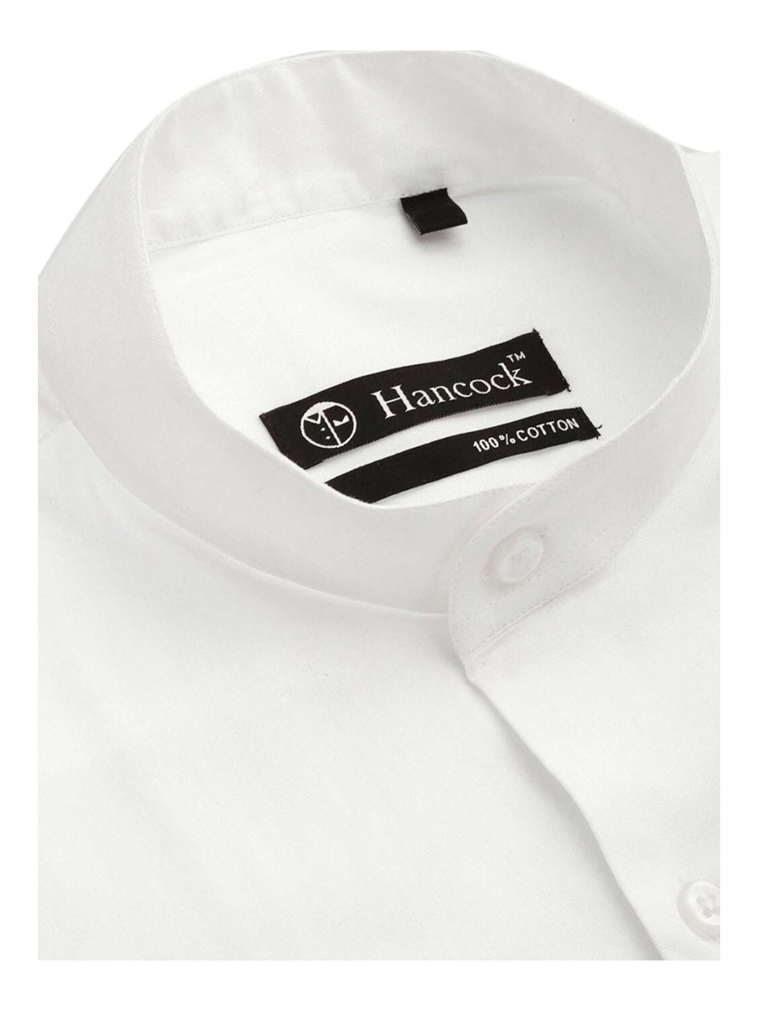 Hancock White Cotton Slim Fit Shirt