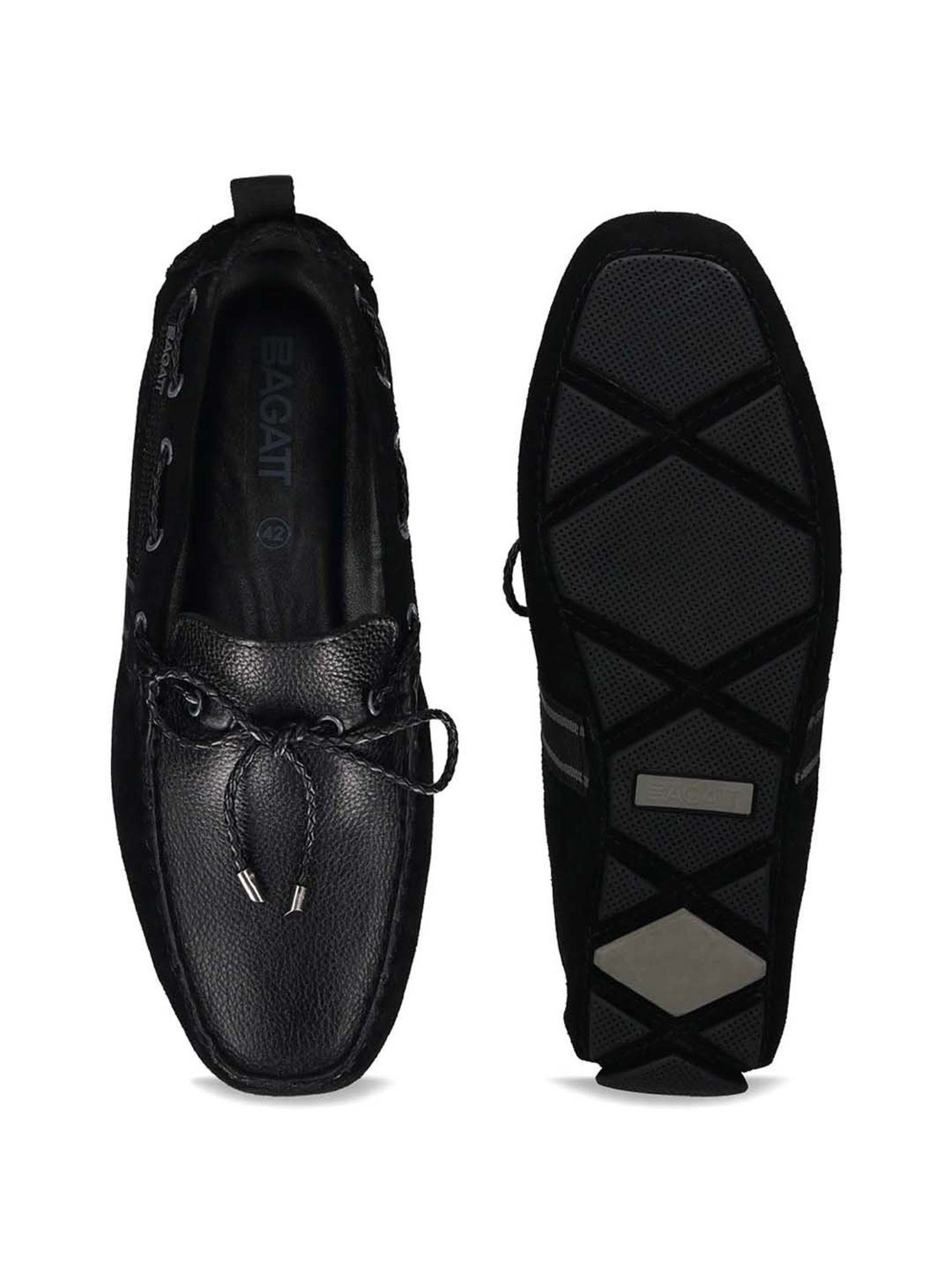 Bagatt Men's Hexa Black Boat Shoes