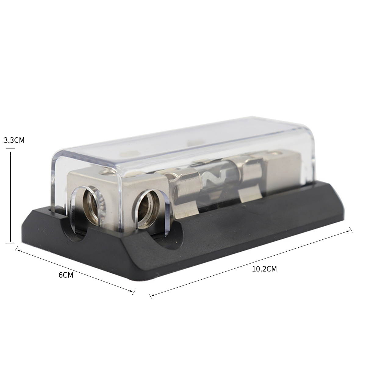 2-Way Fuse Holder Standard Circuit Fuse Board for Car RV (Black)