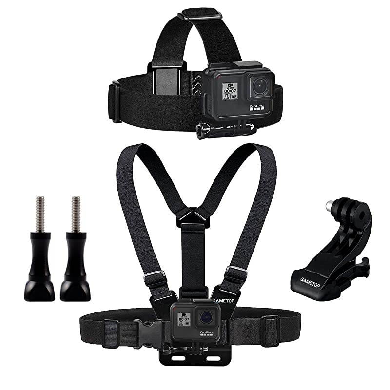 Chest Mount Harness Chesty Head Mount Strap Kit Compatible with GoPro Hero 9 8 Black Hero 7 6 5 4 Session 3+ 3 2 1 Hero 2018 Fusion DJI Osmo Action Cameras