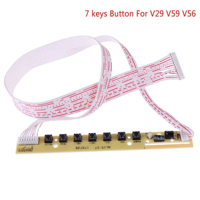 7 Keys Keyboard Plate LCD TV Accordance Keypad With IR for v59 v29 v56