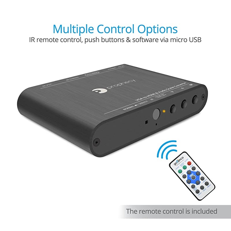 Prophecy VGA to HDMI Scaler Frame Converter and Adapter Deinterlace with Audio 1080p 1920x1200 Advanced Scaling Firmware Upgradeable PROScalerV2HD