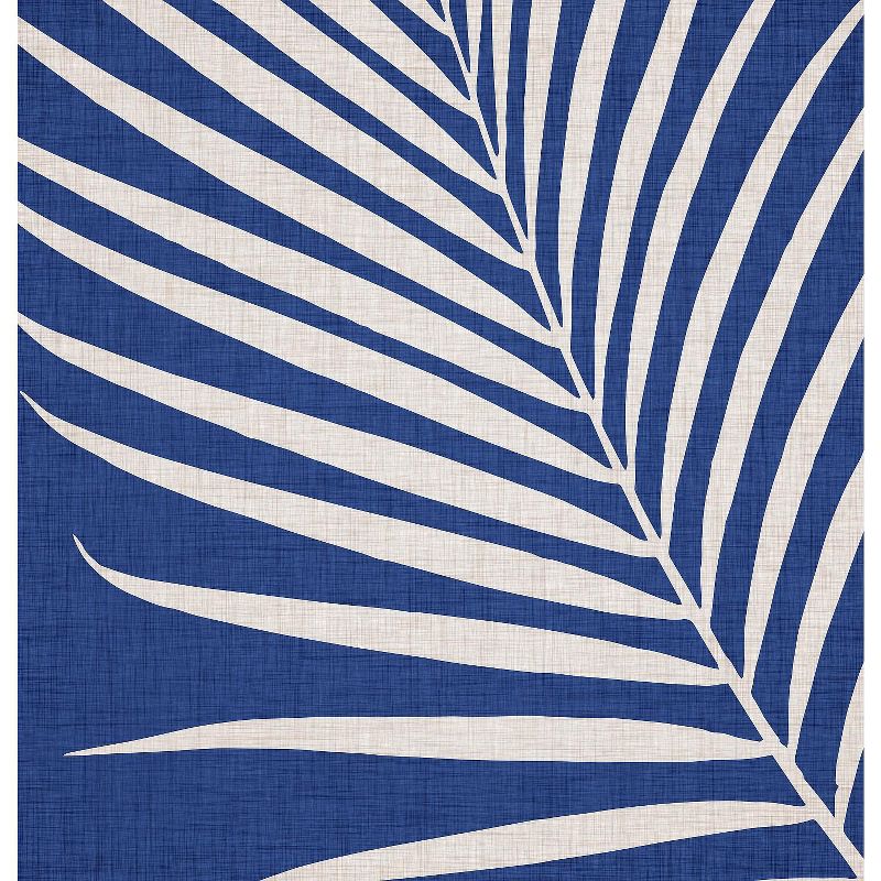 Americanflat Indigo Palm Leaf by Modern Tropical 71" x 74" Shower Curtain