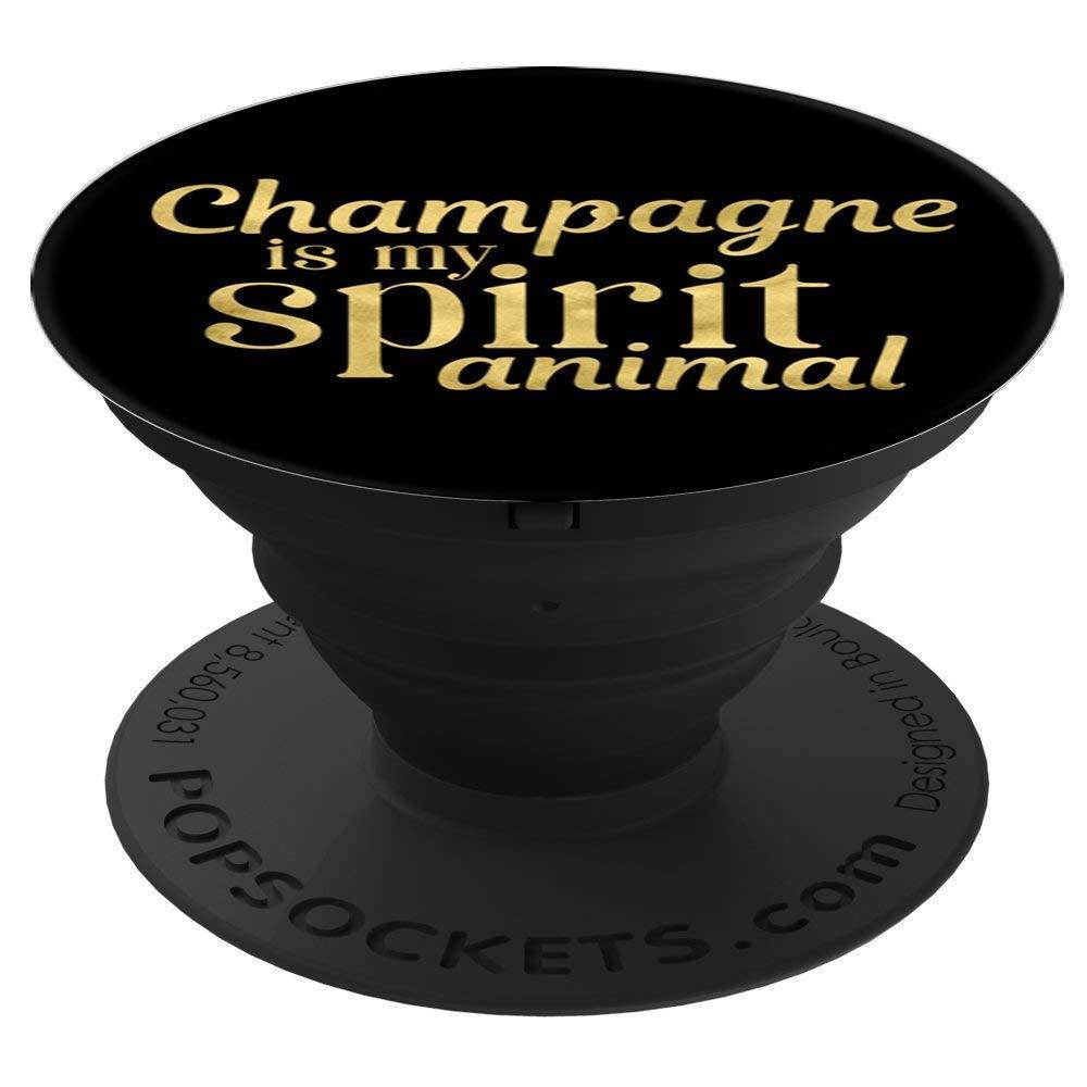 Sassy Southern Charm & Grace Funny & Cute Champagne Lover Gold Lettering on Black for Wireless Phone PopSockets Stand for Smartphones and Tablets