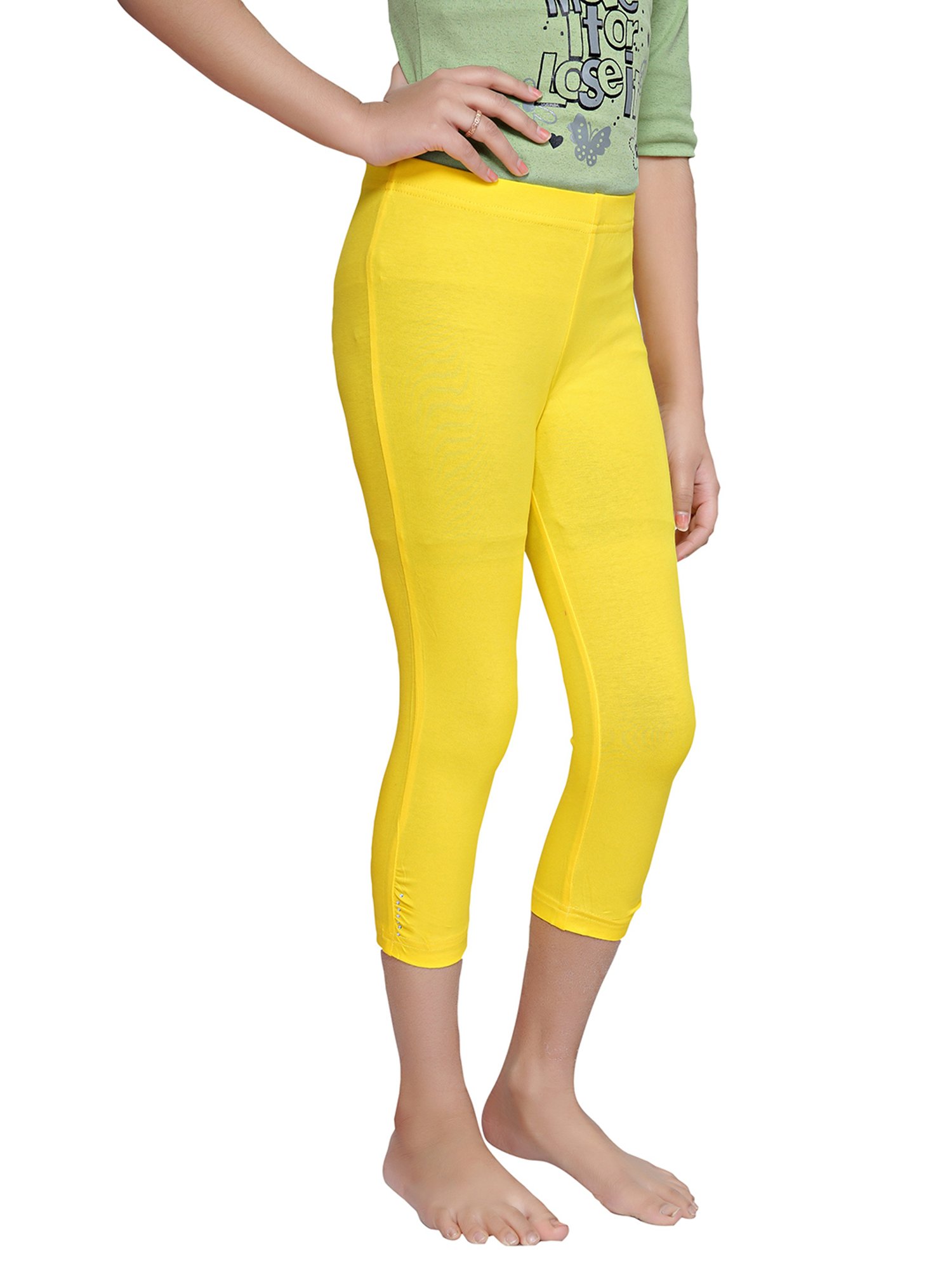 Tiny Girl Bright Yellow Solid Leggings