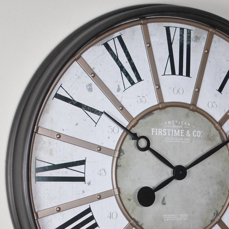 29" Roman Farmhouse Wall Clock Oil Rubbed Bronze - FirsTime & Co.