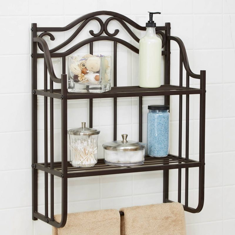 Collins Metal Bathroom Wall Shelf Oil Rubbed Bronze - Silverwood