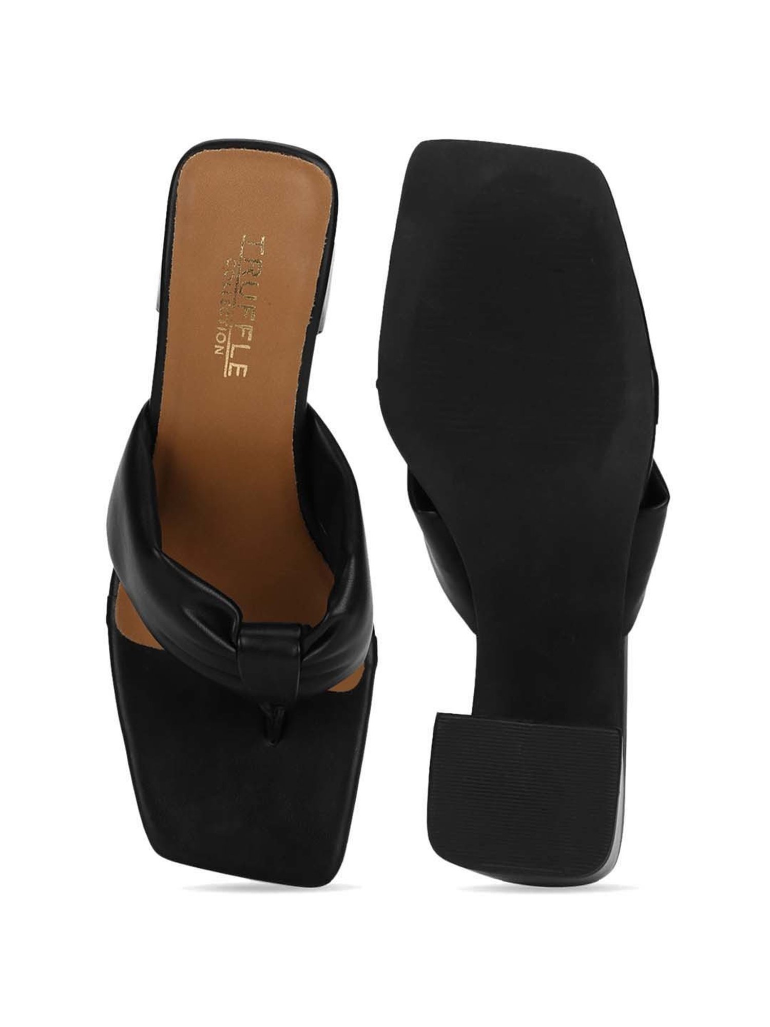 Truffle Collection Women's Black Thong Sandals