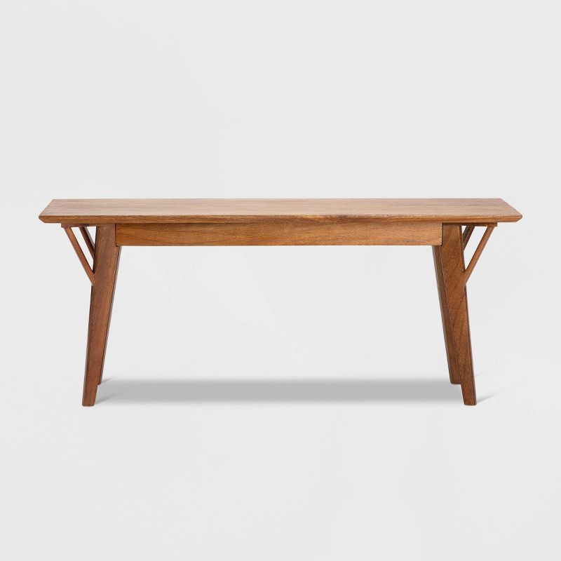 Stratford Mid-Century Entryway Bench Walnut Brown - Finch