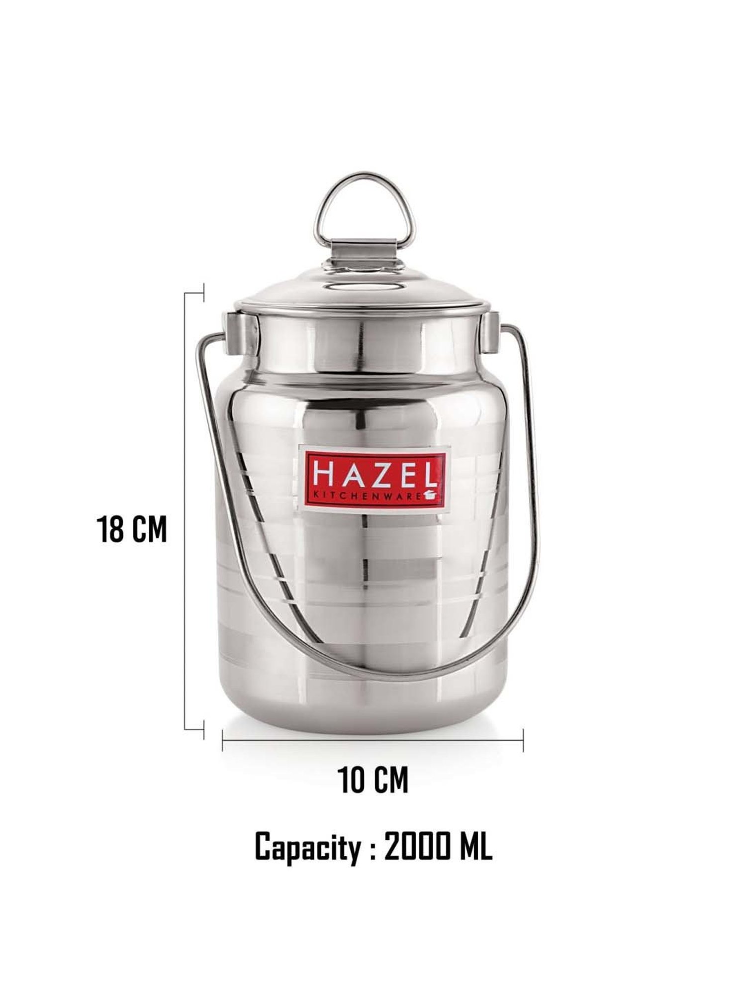 HAZEL Silver Stainless Steel Designer Barani Multipurpose Container (2 L)