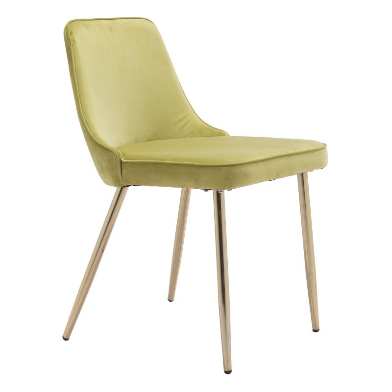 Modern Luxe Dining Chair Green Velvet - ZM Home