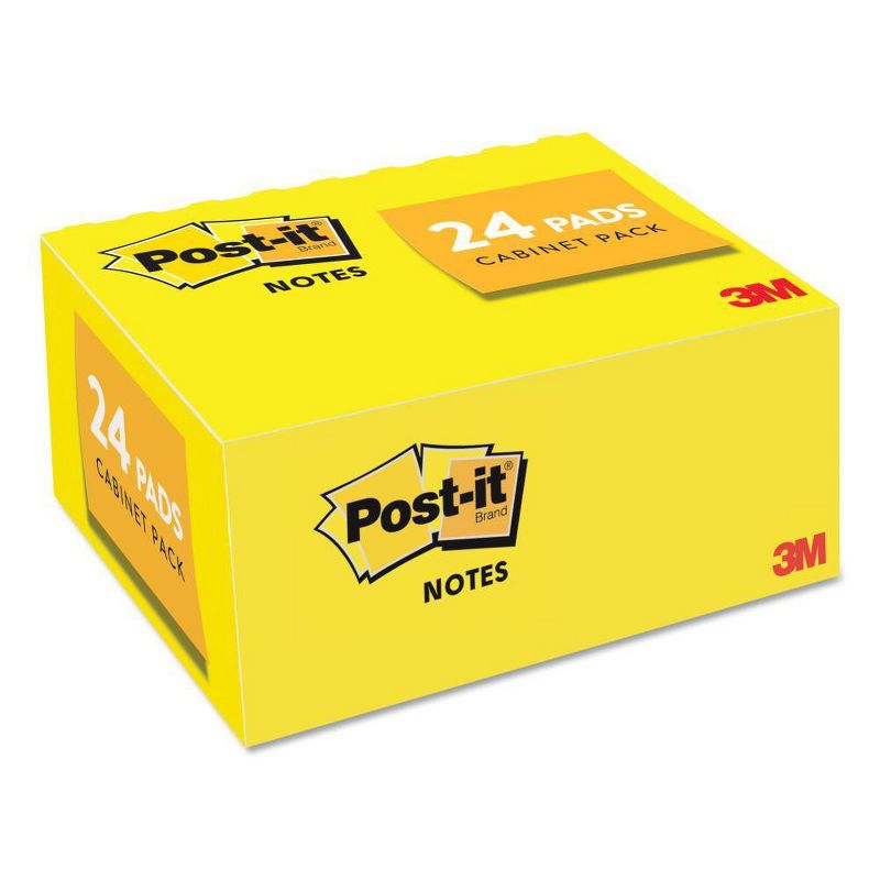 Post-it 1 1/2" x 2" 24ct 100 Sheets / Pad Original Pads - Canary Yellow