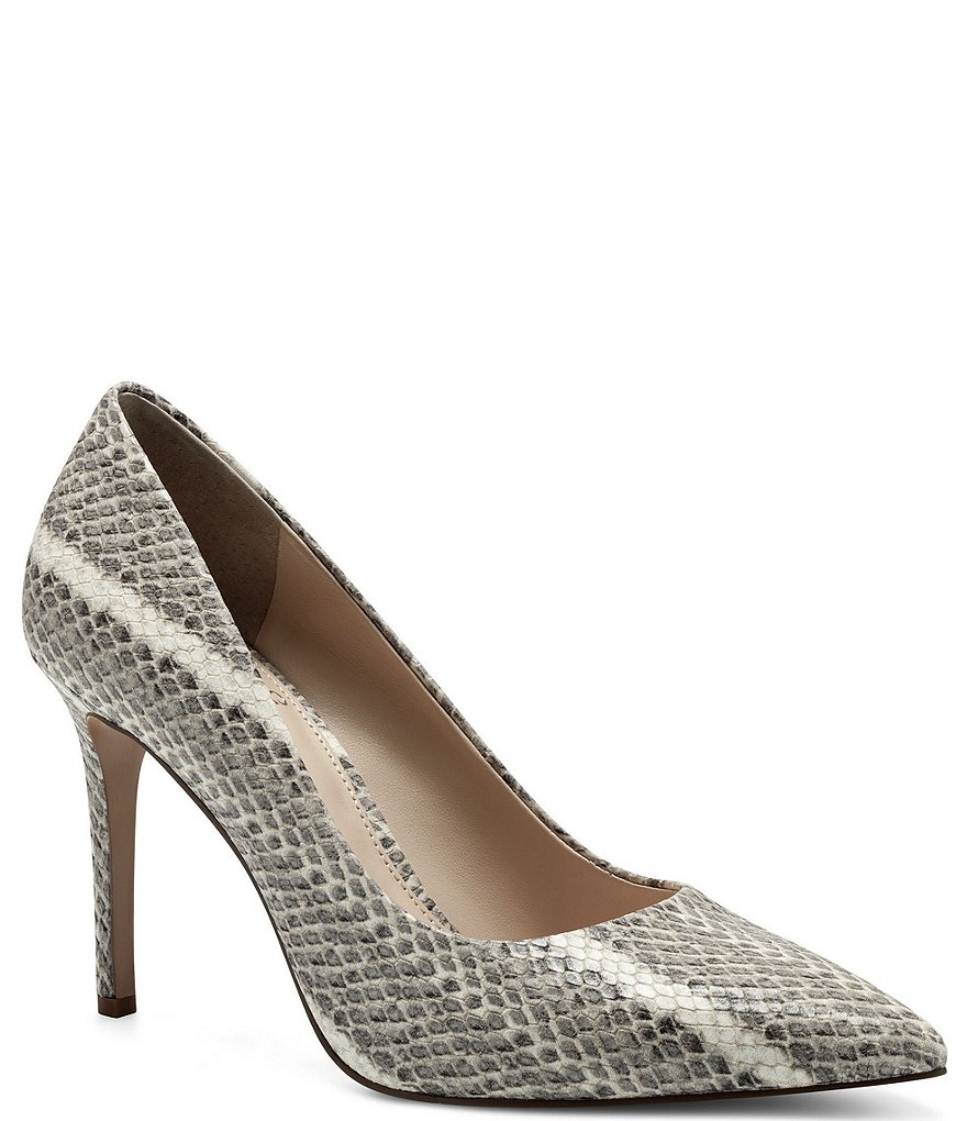Deltan Tessa Croc-Embossed T-Strap Block Heel Pumps