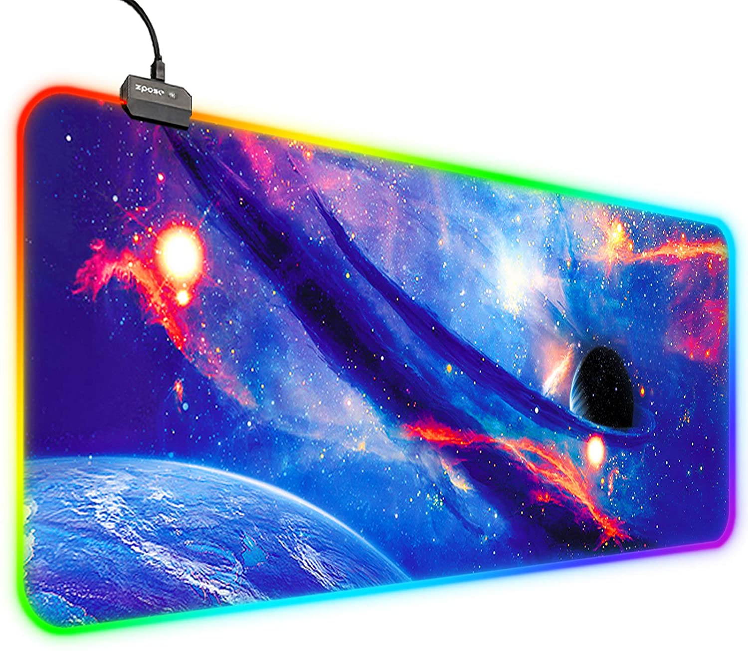 RGB Mouse Pad,  Gaming Mouse Pad, , Gaming Mousepad, Large Mouse Pad Gaming, Mouse Pad Gaming, 14 Lighting Modes, RGB Mouse Pad, Gaming Mouse Pad, 31.5x11.8 Purple