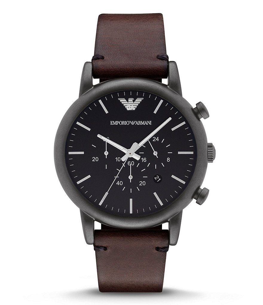 Emporio Armani Men's Dress Brown Chronograph Watch