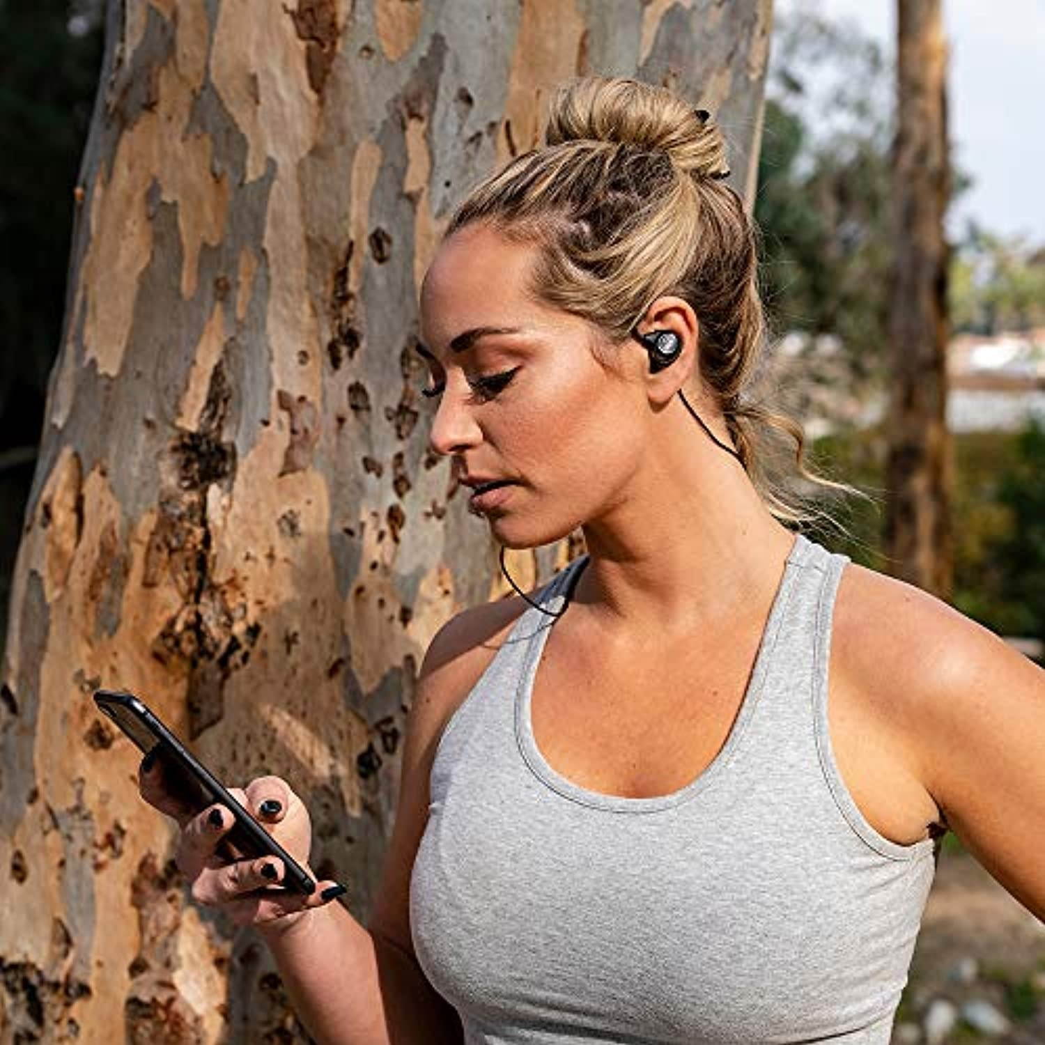 JLab Audio Epic Sport2 Wireless Earbuds | Black | Active Lifestyle 20+ Hour Battery Life | Bluetooth 5 | IP66 Sweatproof | Built in Microphones | Noise Isolation | Extra Gel Tips  (EBEPICSPORT2RBLK42)