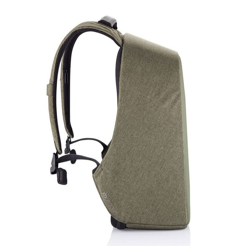 XD Design Bobby Hero Small Anti Theft Travel Eco Friendly Laptop Backpack with USB Port, RFID Protected Pockets, and Hidden Zippers, Green