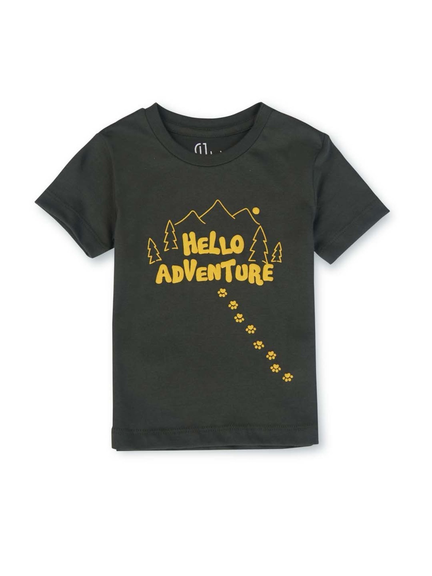 GJ baby Boys Green & Yellow Printed T-Shirt