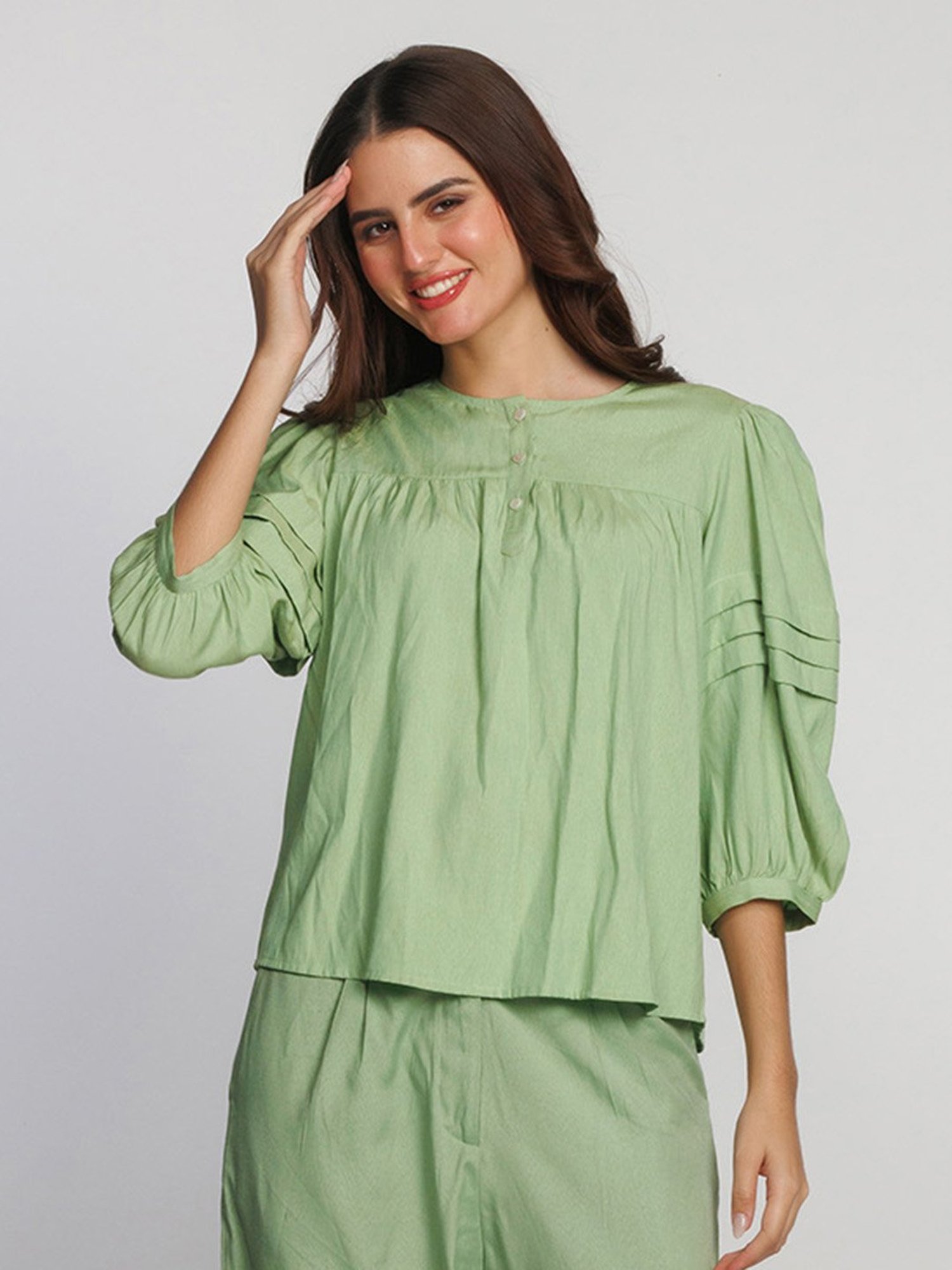 Zink London Mint Green Relaxed Fit Top