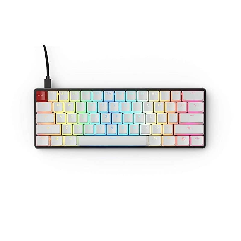 Aura Keycaps for Mechanical Keyboards - PBT, Pudding, Double Shot, White, Standard Layout | 104 Key, TKL, Compact Compatible (Aura (White))