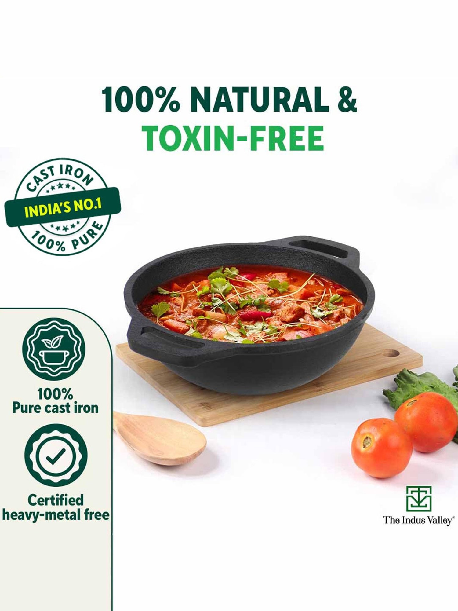 ALLO Silver Stainless Steel Induction Friendly Triply Kadhai (3 L)