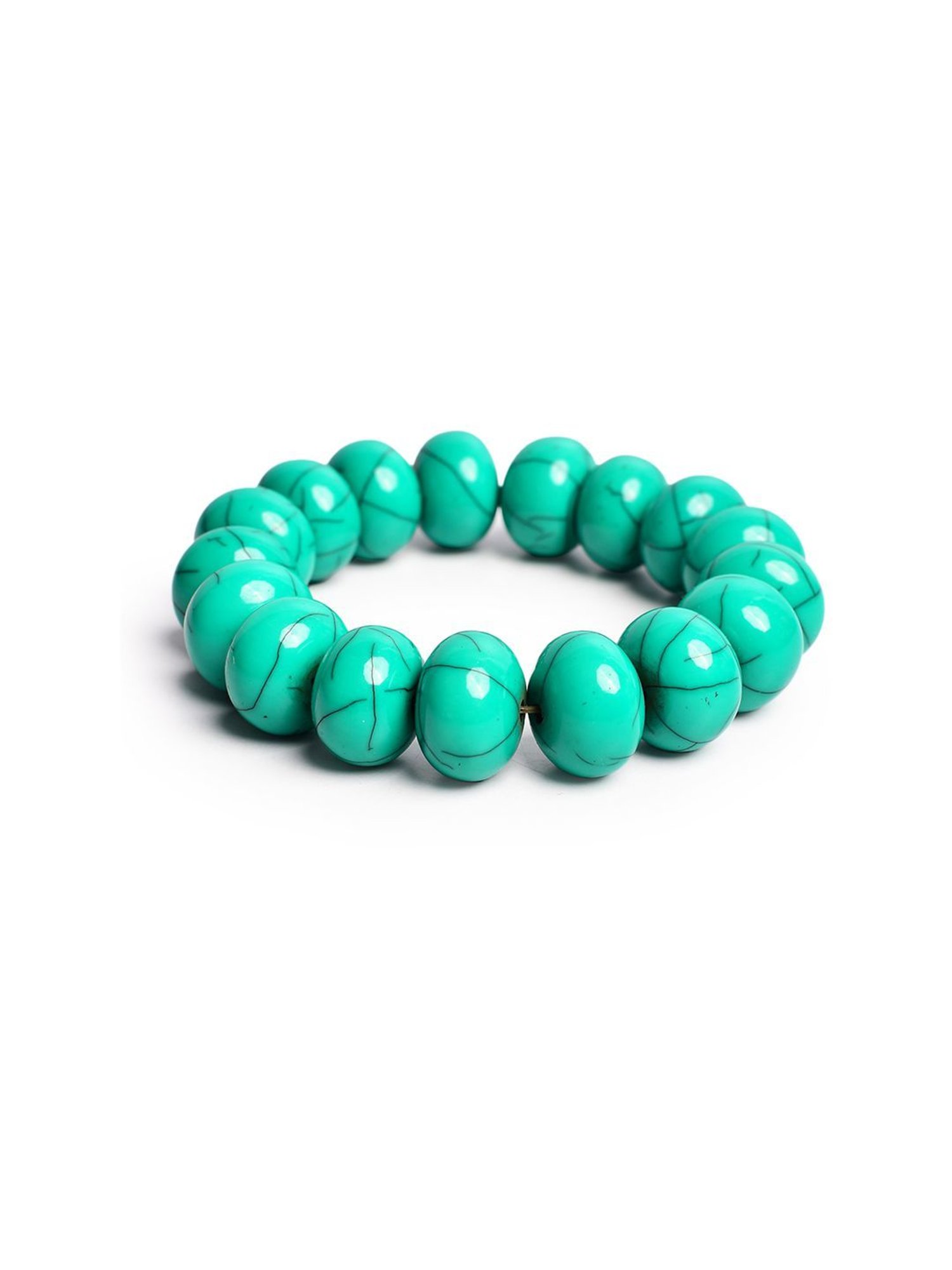 IMLI STREET Turquoise Artificial Beaded Stretchable Bracelet for Women