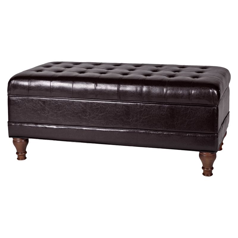 Deluxe Tufted Storage Bench Espresso - HomePop