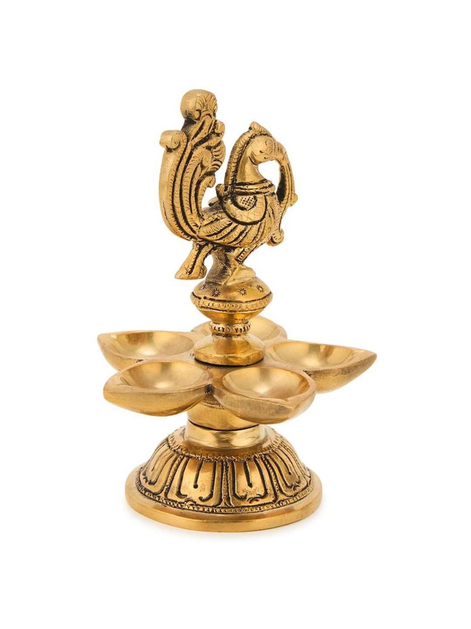 Fabindia Home Mehnoor Gold Brass Oil Lamp