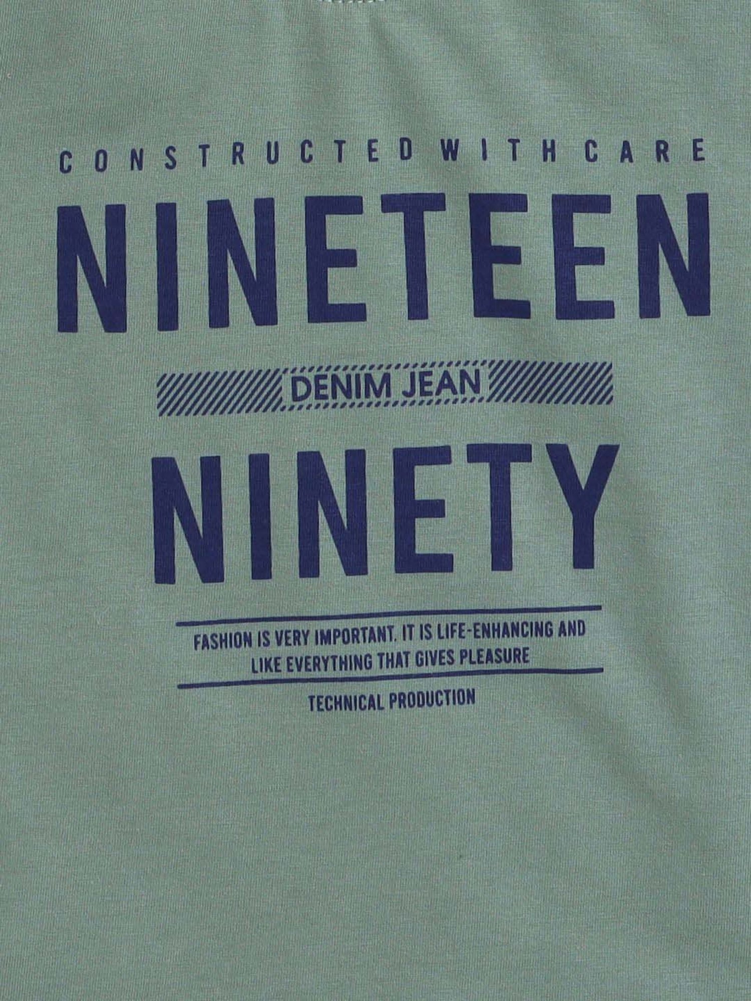 Fourfolds Unisex Green Printed T-Shirt