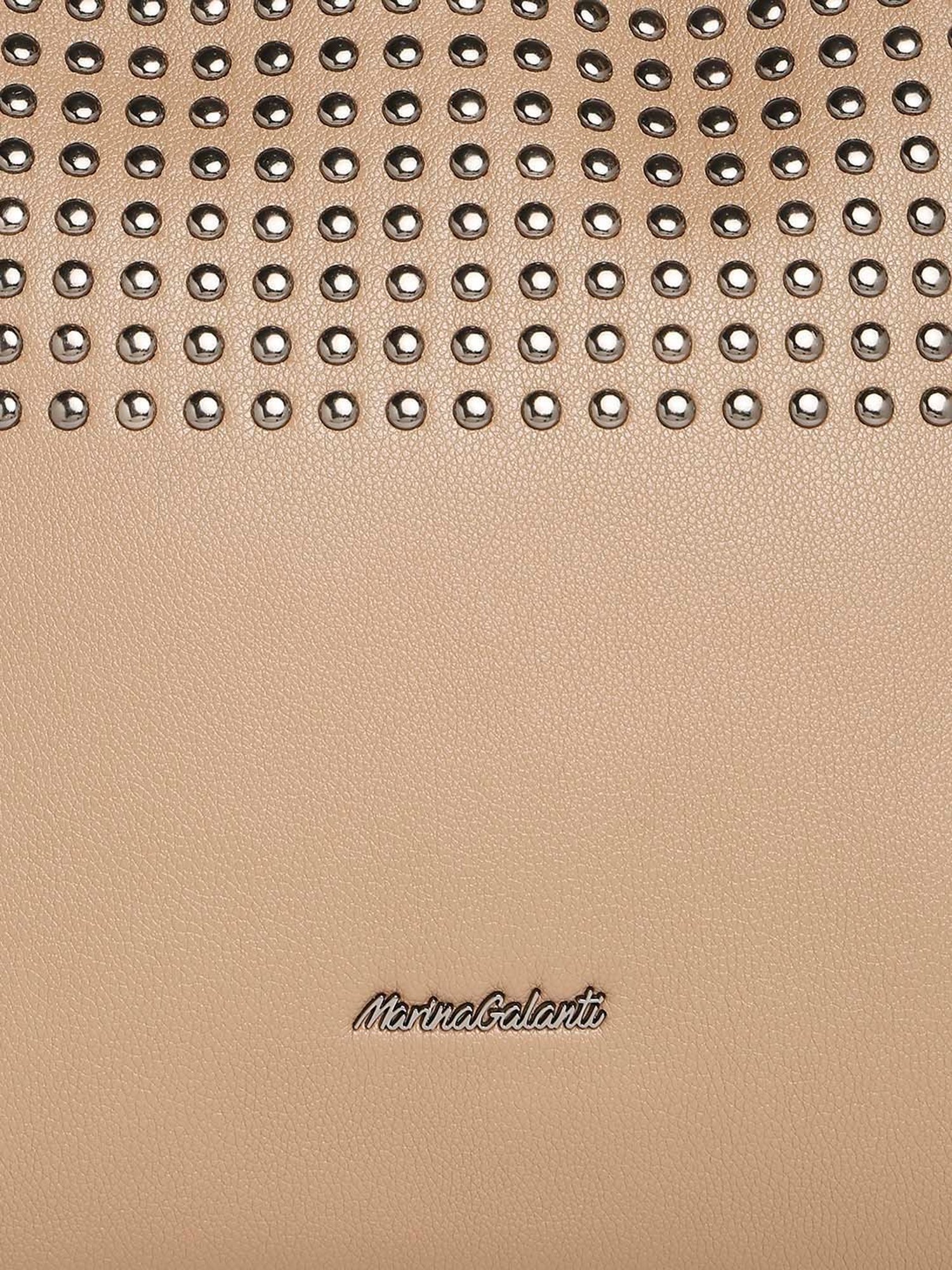 Marina Galanti Beige Rivets Medium Tote Handbag