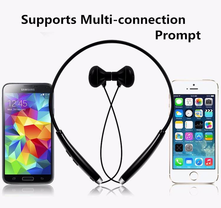 FineBlue FM-500 Wireless Bluetooth Headset V4.1 Magnetic Headphone Sport Running Handsfree For all Phone - Black Silver