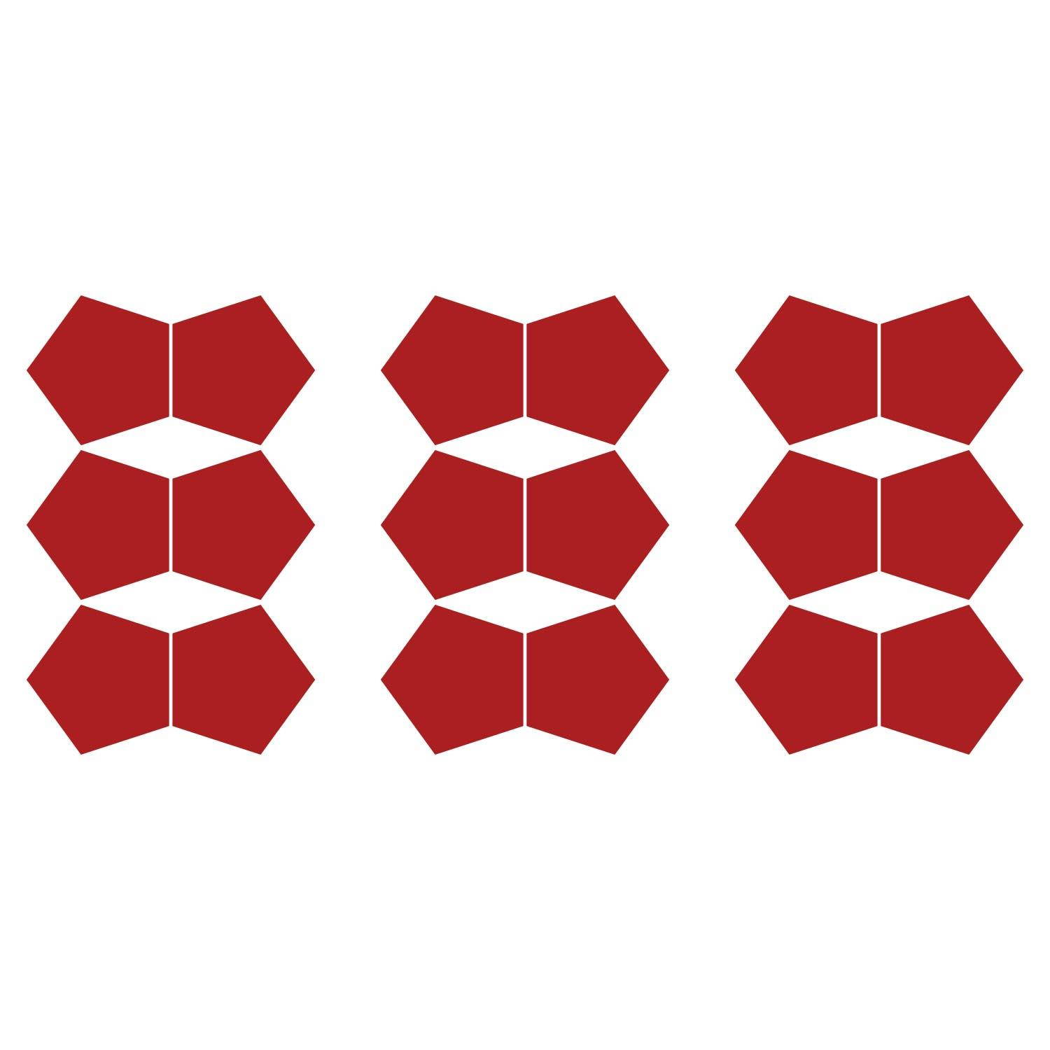 LiteMark 5.5 Inch Red Removable Pentagon Decals - Pack of 8