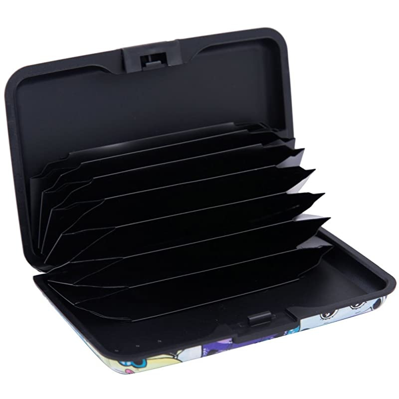 Mini RFID Aluminum Wallet Credit Cards Holder Business Card Case Metal ID Case for Men Women Color cat