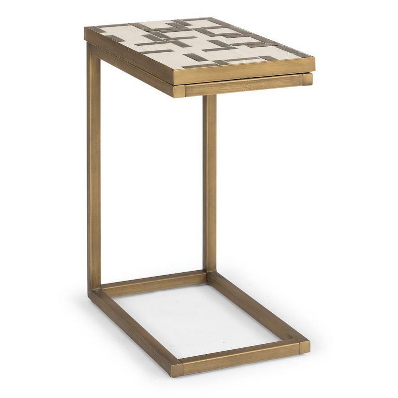 Geometric II Pull Up Table Brushed Brass - Home Styles
