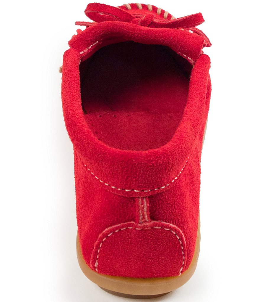 Minnetonka Kilty Suede Fringe Moccasins