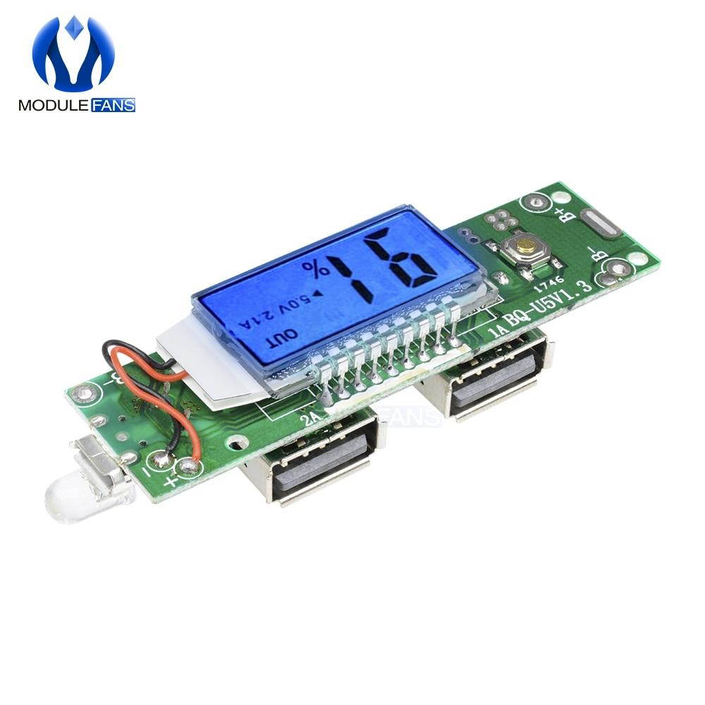 Double Dual USB Mobile Power Bank Charger Module Digital LCD Display 18650 Lithium Battery Charging Board For Phone 5V 1A 2A