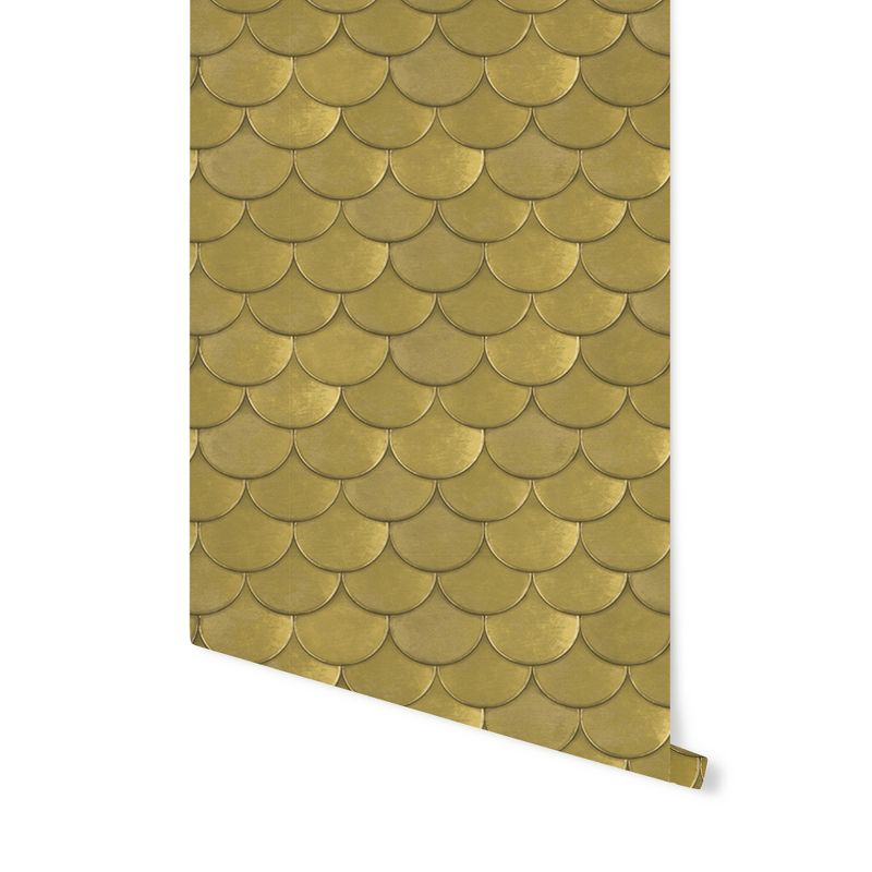 Tempaper Brass Belly Self-Adhesive Removable Wallpaper By Genevieve Gorder Brass