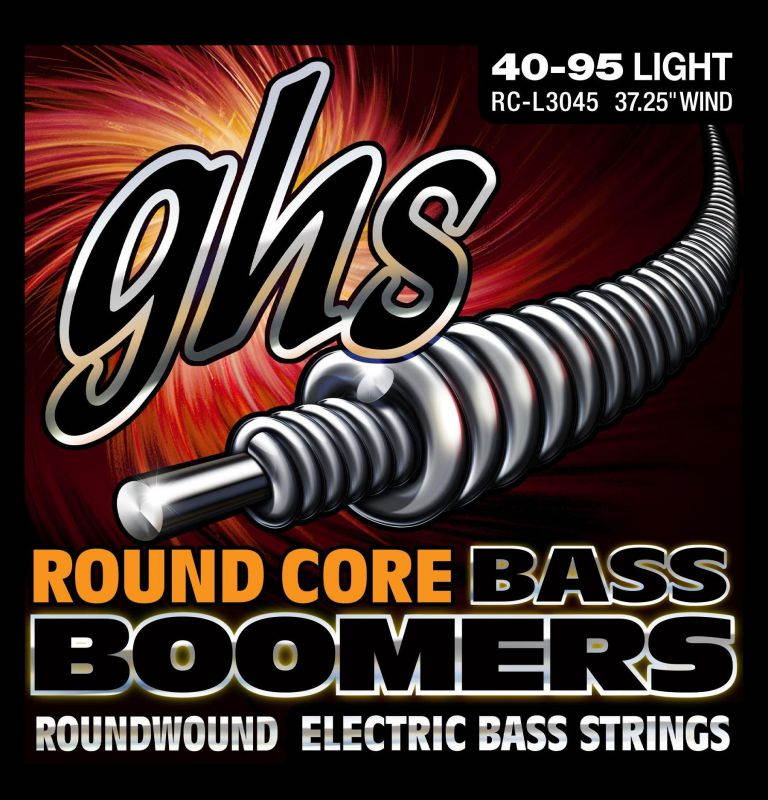 GHS L3045 4-String Bass Round Core Boomers - Light, 40-95
