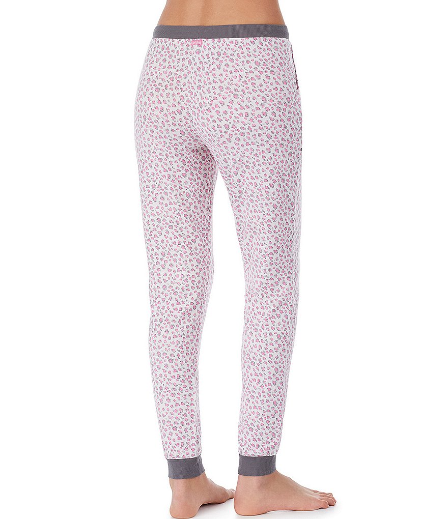 Kensie Animal Print Jersey Knit Jogger Coordinating Drawstring Pants