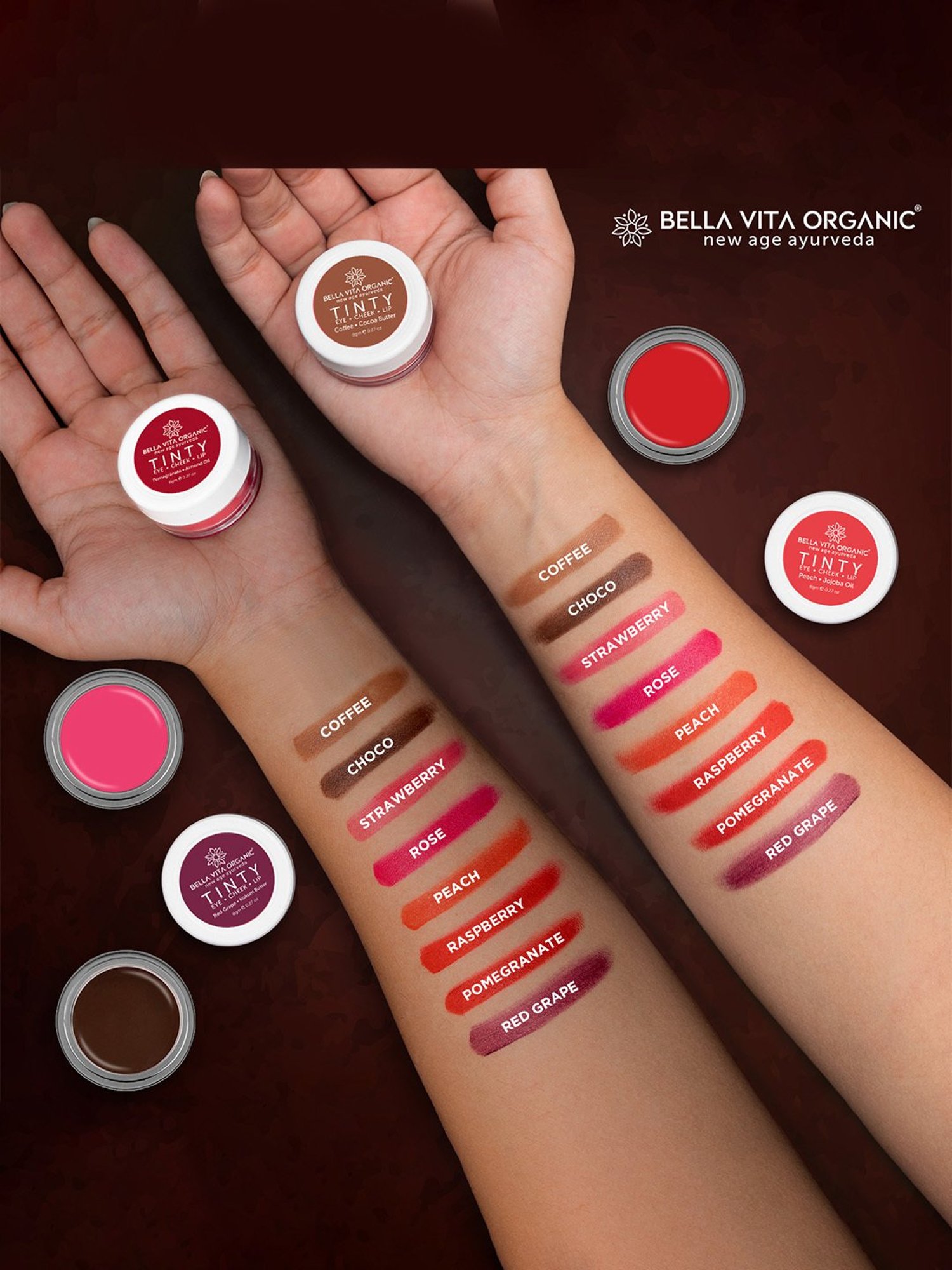 Bella Vita Organic Coffee 3 in 1 Tinty for Moisturizing & Nourishing - 8 gm