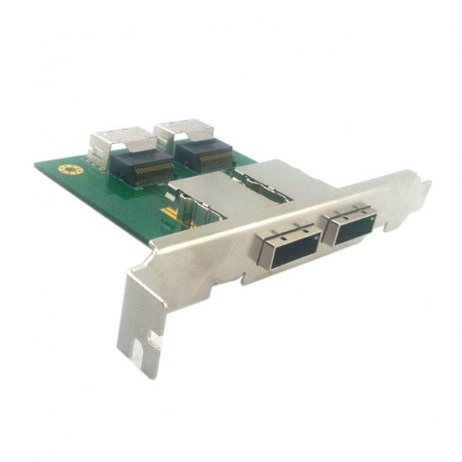 FVH Dual Ports Mini SAS SFF-8088 To SAS 36Pin SFF-8087 PCBA Female Adapter With PCI Bracket SF-035