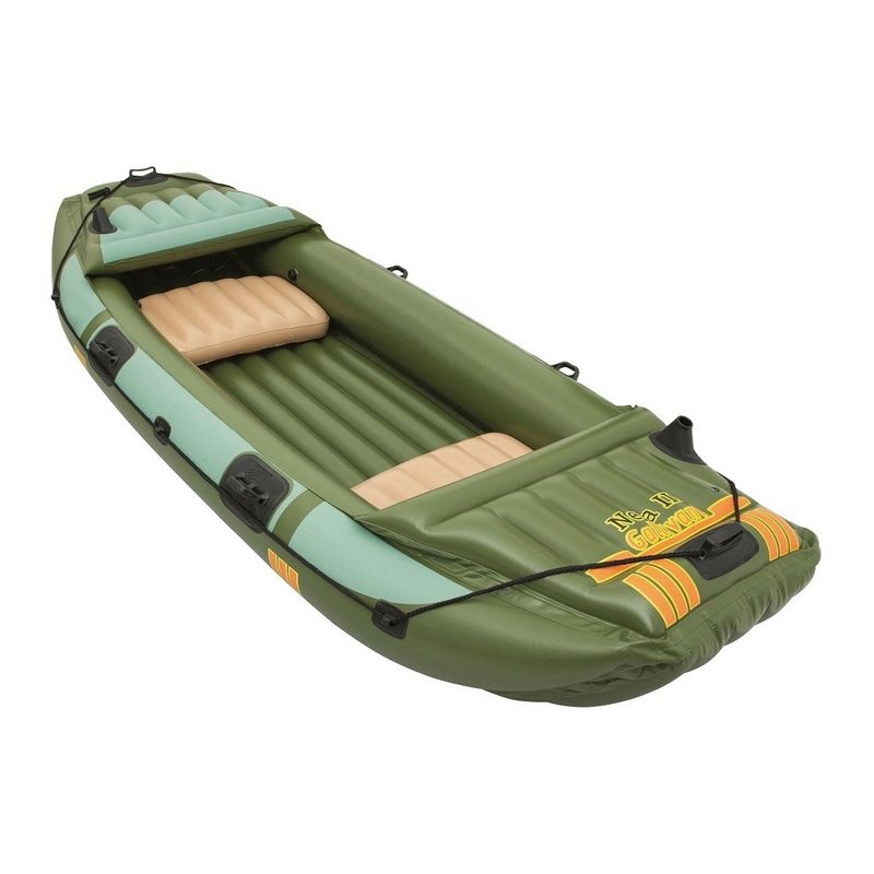 Intex Excursion 5 Person Inflatable Raft, 2 Oars and 2 Red Life Jackets, L/XL