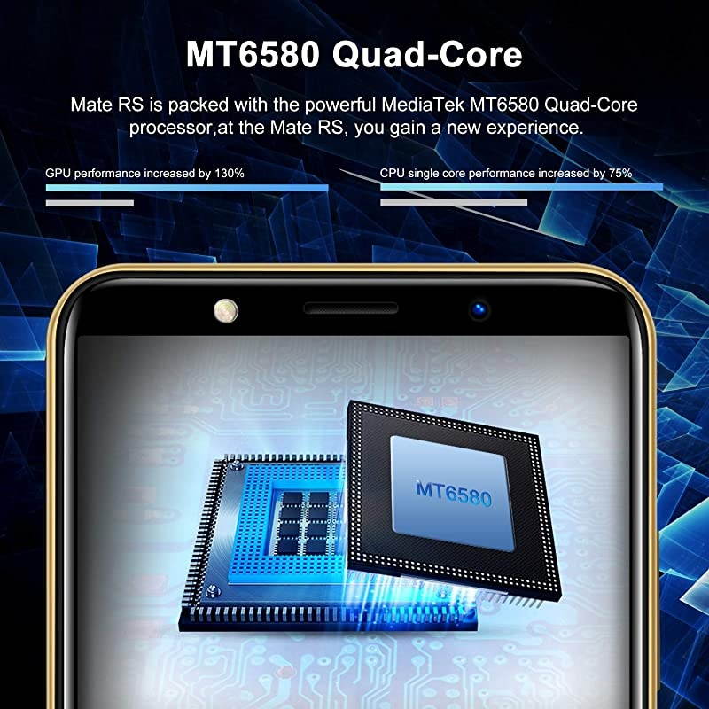 SIM Free Mobile Phone Mate RS Dual SIM 3G Unlocked Smartphones Android 81 Cellphone with 6 inch qHD Screen5MP Dual Cameras + 8GB ROMGold